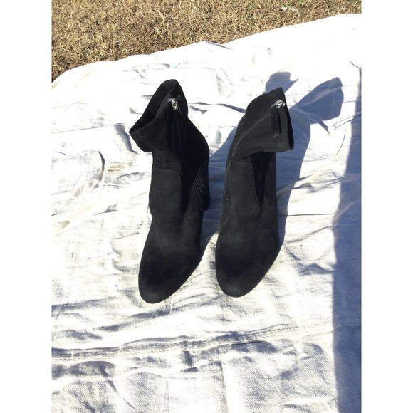 Steve Madden womens booties size 8M 8 sock boots black heels Edit textile vegan - Picture 2 of 10